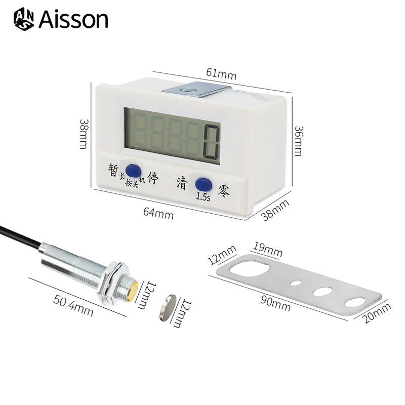 Elektroniczny wyświetlacz cyfrowy licznik zbliżeniowy przełącznik czujnik magnetyczny automatyczna indukcja dziurkacza bez baterii