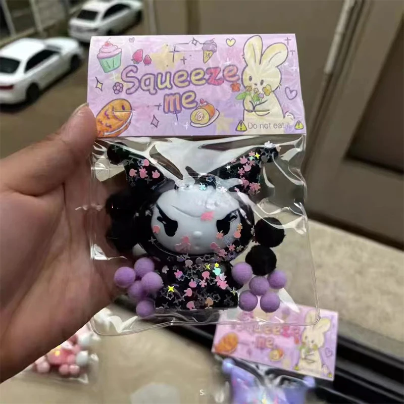 Sanrio Kuromi-juguete para apretar de dibujos animados, juguetes de descompresión de rebote lento, Mochi suave, juguetes para aliviar el estrés, liberación de estrés, regalos para relajarse las manos