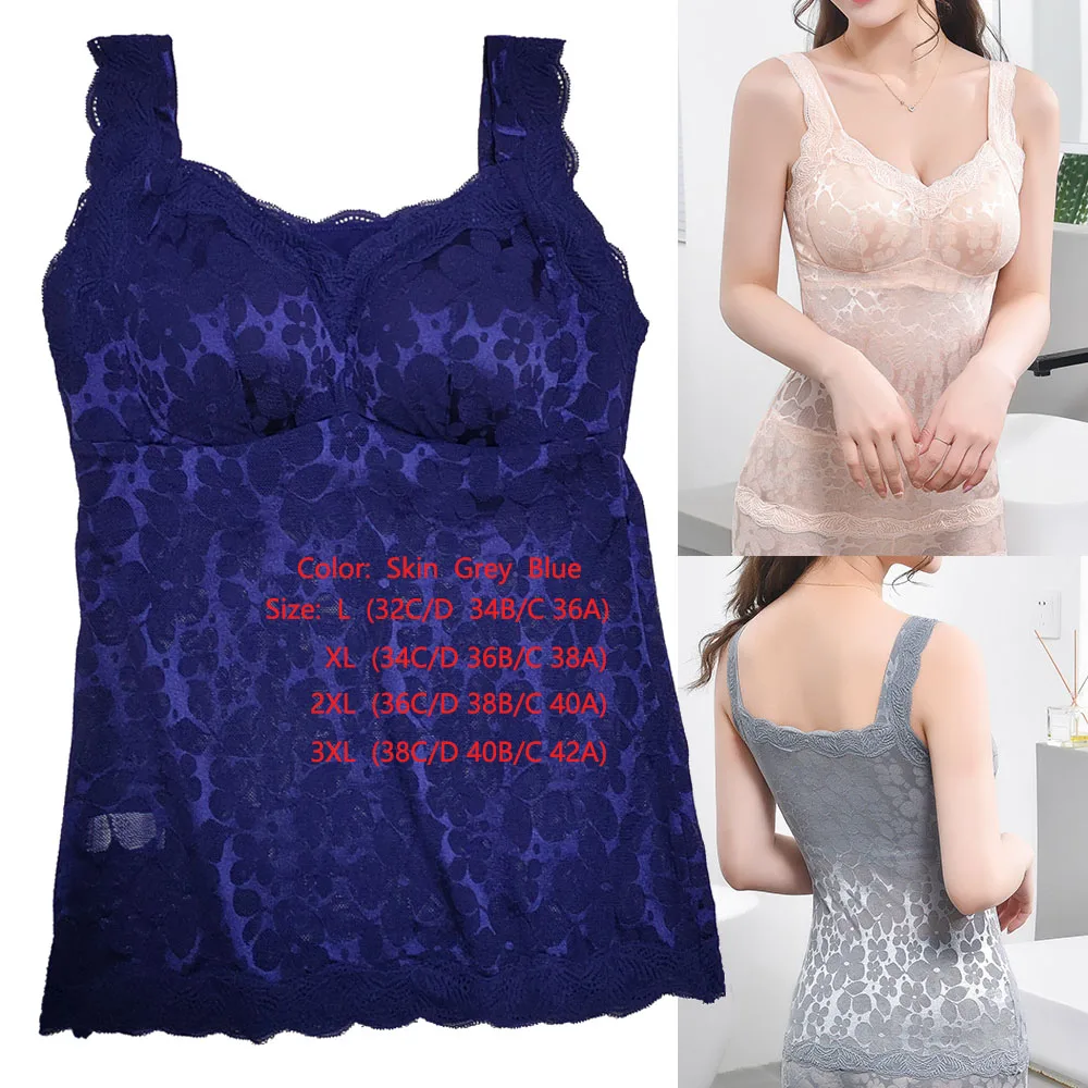 Pockets Camisole for Mastectomy Women Breast Prosthesis high level full lace fabric cotton inner