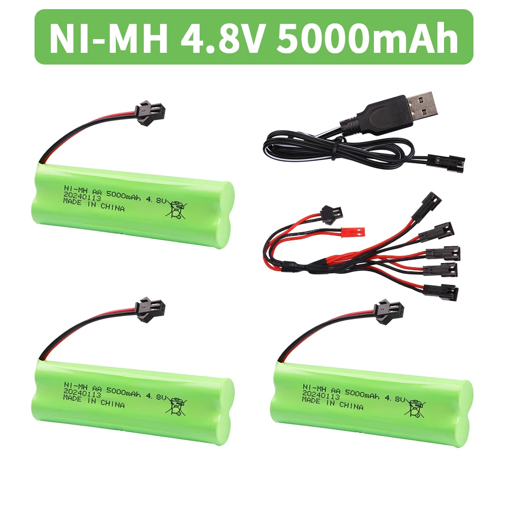 

5000mah 4.8V NI-MH Battery AA SSM PLUG For Rc Toys Cars Tanks Robot Boats Guns Ni-MH AA 4.8v Rechargeable Battery Pack H model