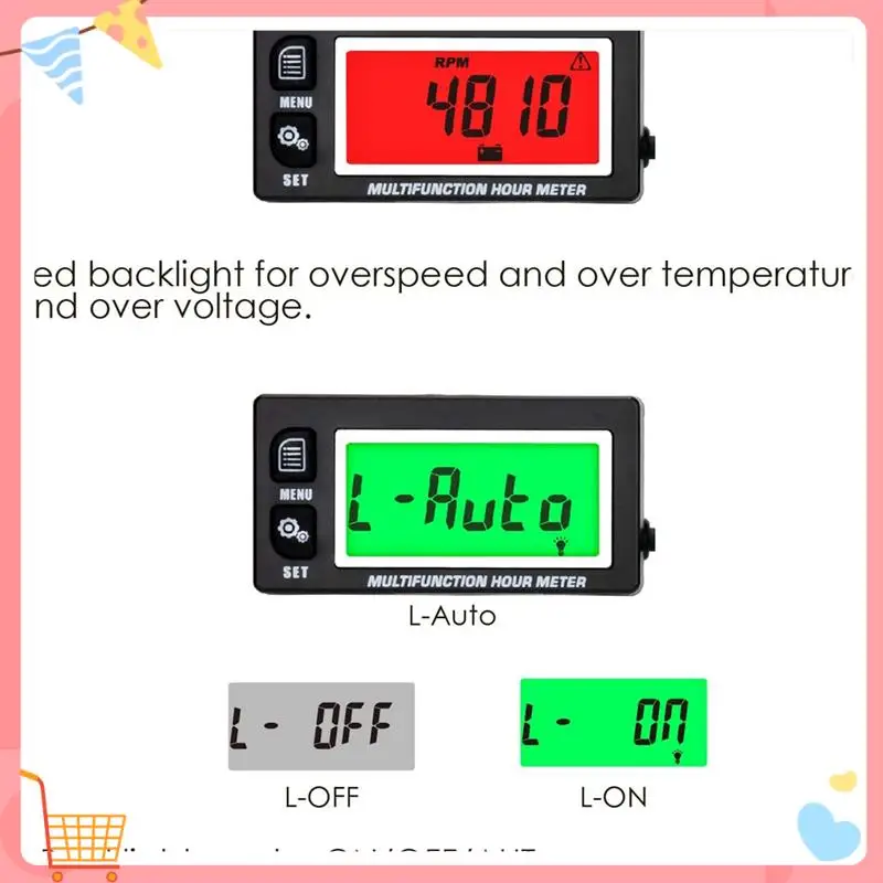 

LCD Digital Hourmeter Tachometer Engine Thermometer Replaceable Clock For Motorcycle ATV Marine Boat Gasoline Engines