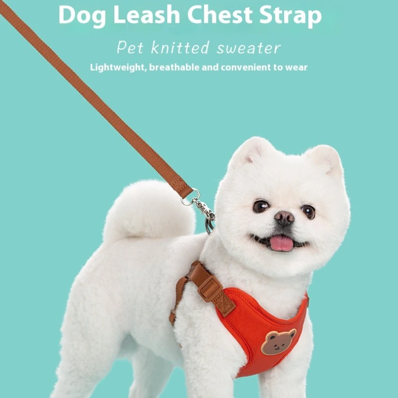 

Adjustable Dog Vest Harness - Escape-Proof Chest Strap with Traction Rope for Small/Medium Dogs Pet