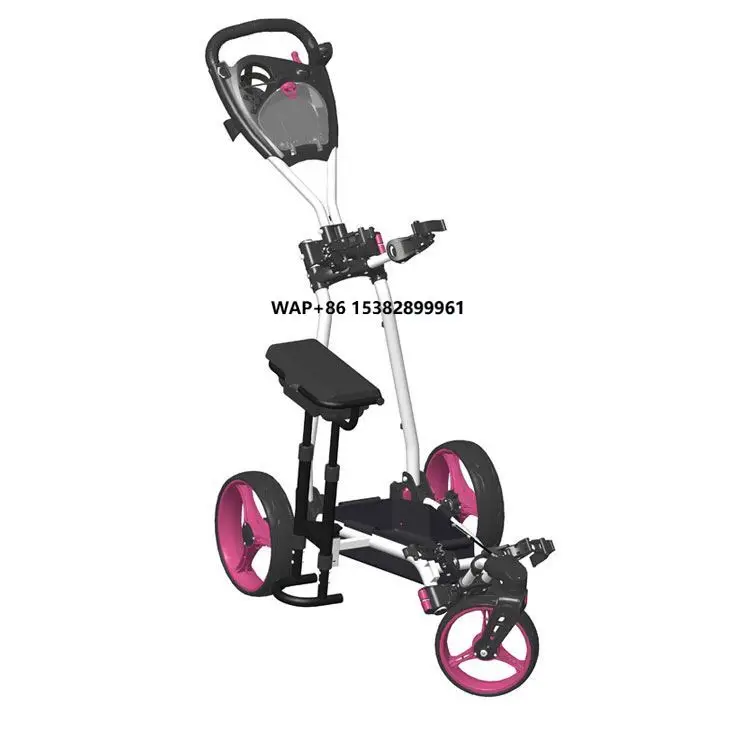 

High Quality Unique Design Side-seat Golf Trolley with Aluminium Frame Foldable Durable Sitting Seat