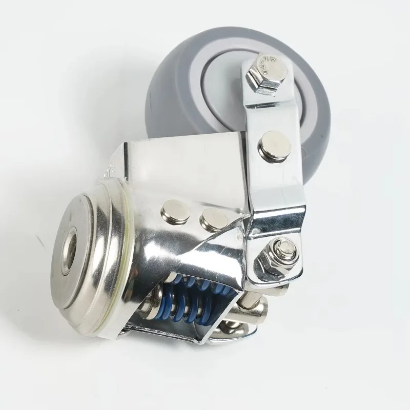 3/4/5 Inch Steel Chrome TPR Shock Board Casters Foldable Casters Furniture Front Casters