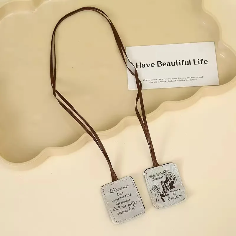 1 Pcs Brown Scapular of Mount Carmel  Our Lady and Saint Simon - Available in Packs - Handmade Quality