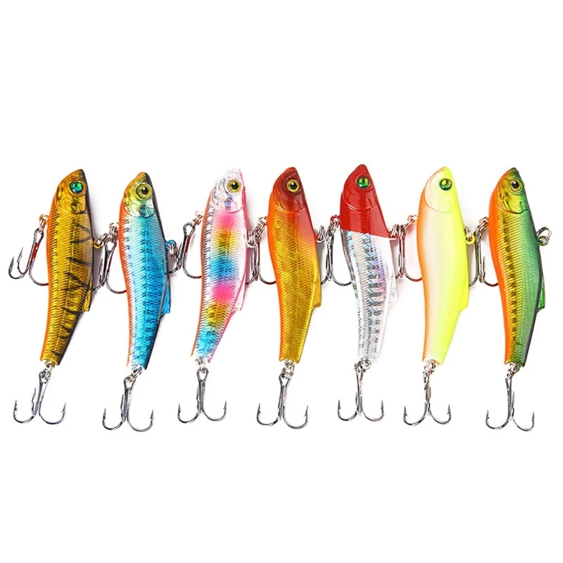 

Winter Ice Fishing Lures 7cm/18g Sinking Artificial Rattlin Vibration Hard Baits Crankbait with Treble Hooks Swimbaits