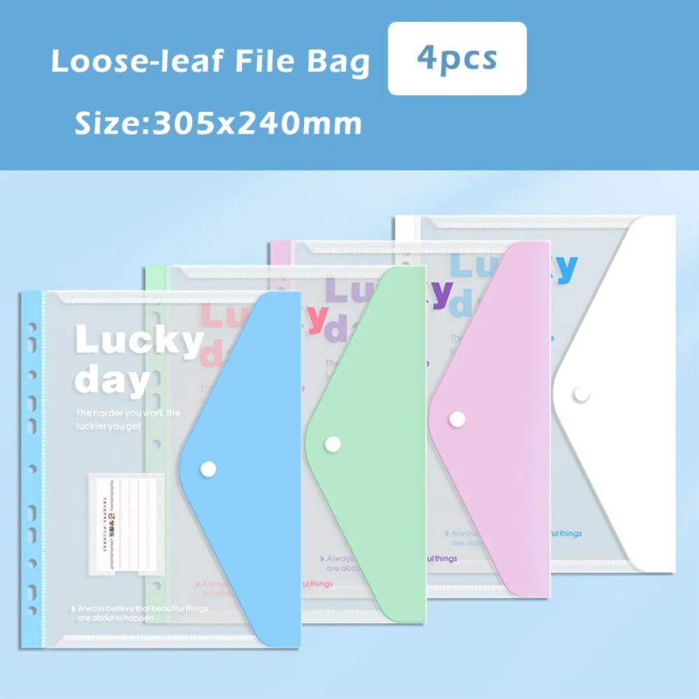 

Multi-functional Loose Leaf File Bag Set Large Capacity Waterproof Test Paper Storage Clip A4 File Folder Students