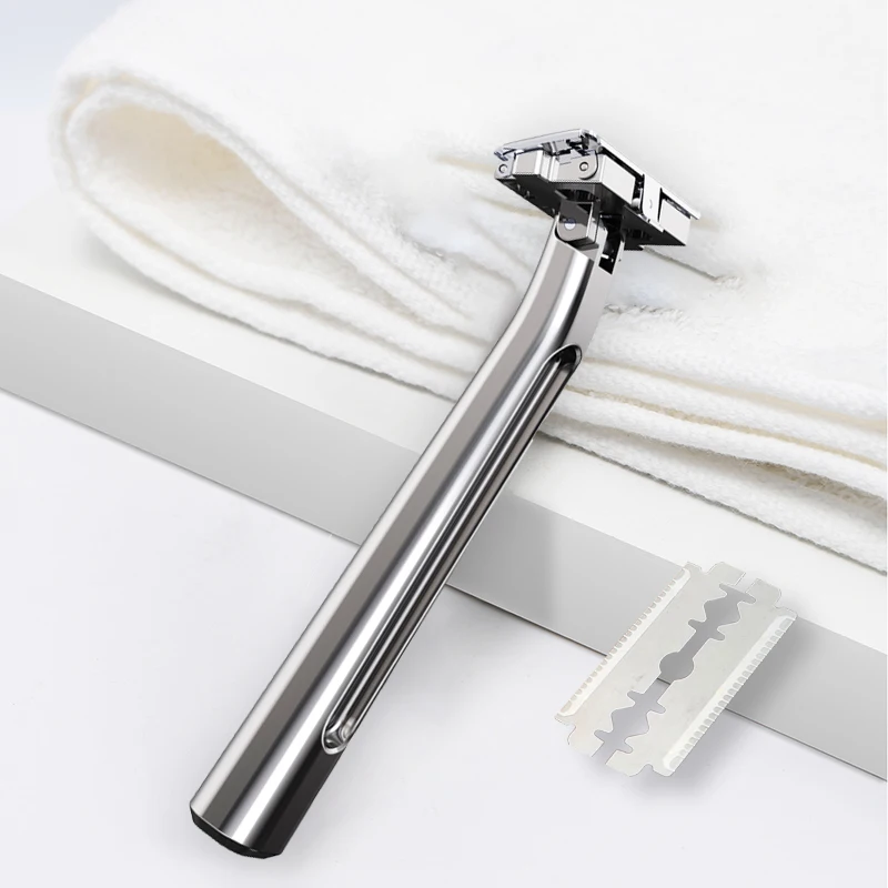 Whityle 20T Glide Pro 4D Super zweischneidiger Sicherheitsrasierer mit halber Klinge und Reise-Aufbewahrungstasche aus Leder für die Pflege von Männern – Detail 7