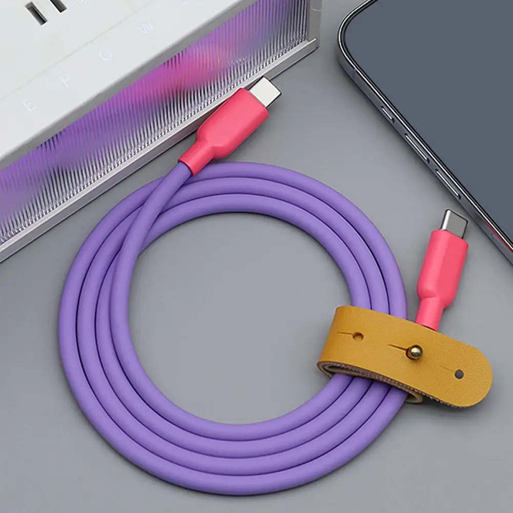 Silicone 240W Fast Charging Cable Soft Durable USB C Cable Fast Charging Cable Type C Data Cord, Type-C To Type-C Charging Cord