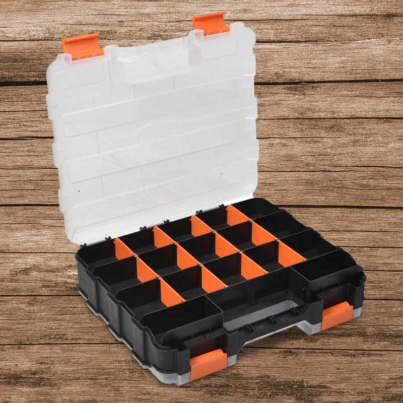 Double Side Tools Box Organizer Plastic Small Parts Storage Case Tool Storage Box Toolbox Container for Screws Nuts Nails Bolts