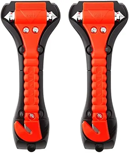 

SINSEN Car Safety Hammer Set of 2 – 2-in-1 Window Breaker & Seat Belt Cutter for Emergency Escape