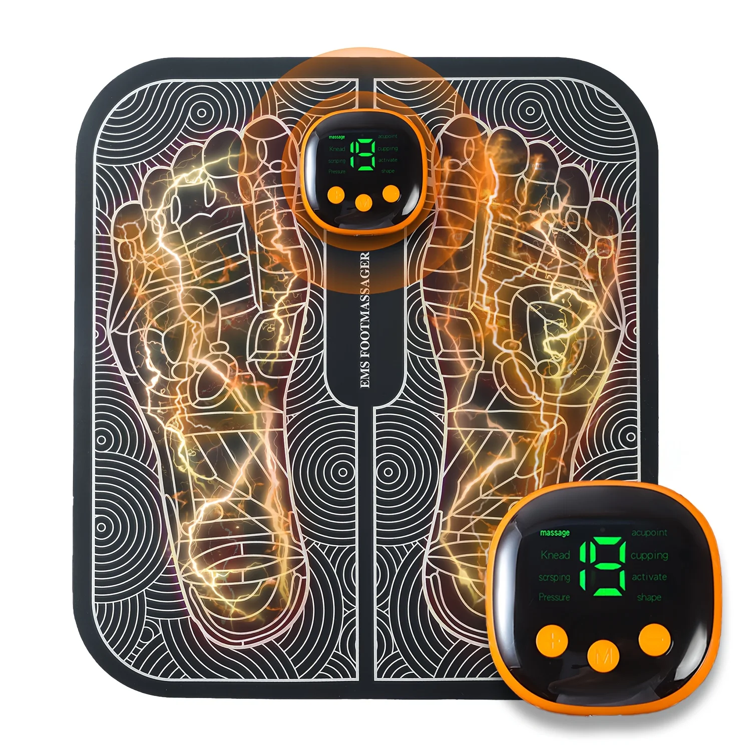 EMS Foot Massage for Muscle Relaxation, Transcutaneous Electronic Nerve Stimulator, LCD Display Screen, Adjustable 10 Modes