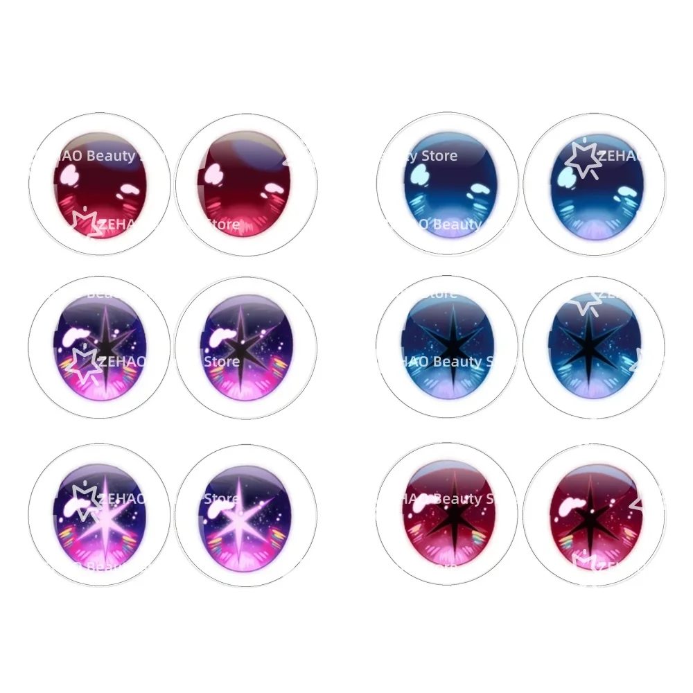 Blyth Puppenaugen aus Glas, 12 Stück, DIY Bastelzubehör, Augenbälle 10MM-40MM für Blyth Puppen, Klebeaugen, Pupillen, Mädchen Spielzeugaugen, Geschenk JD016