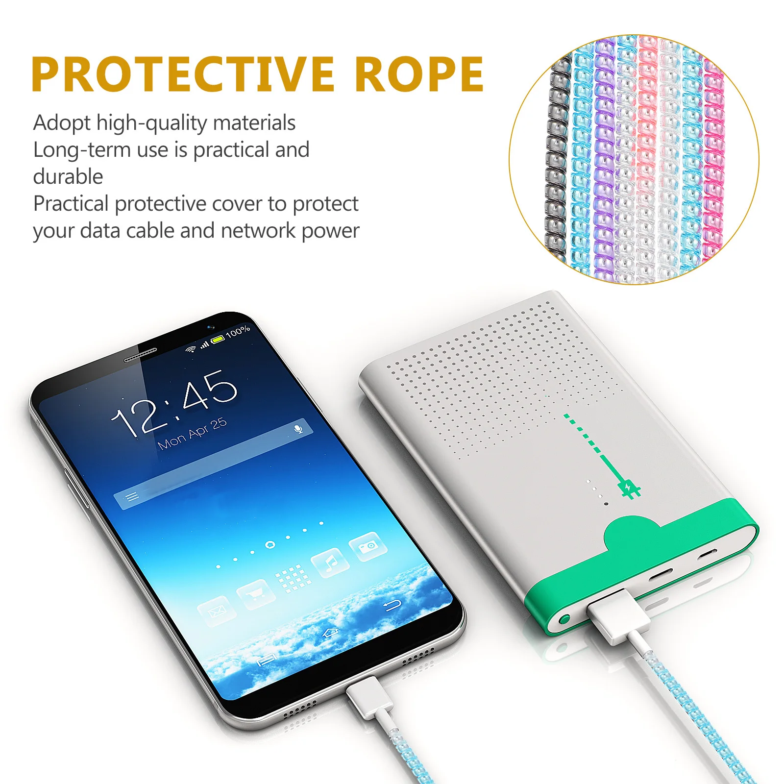 8Pcs 1.4m Coiled Cable Wrap Tube Data Line Management Sleeve Protective Wire Hider for Stand Computer Desk Organization