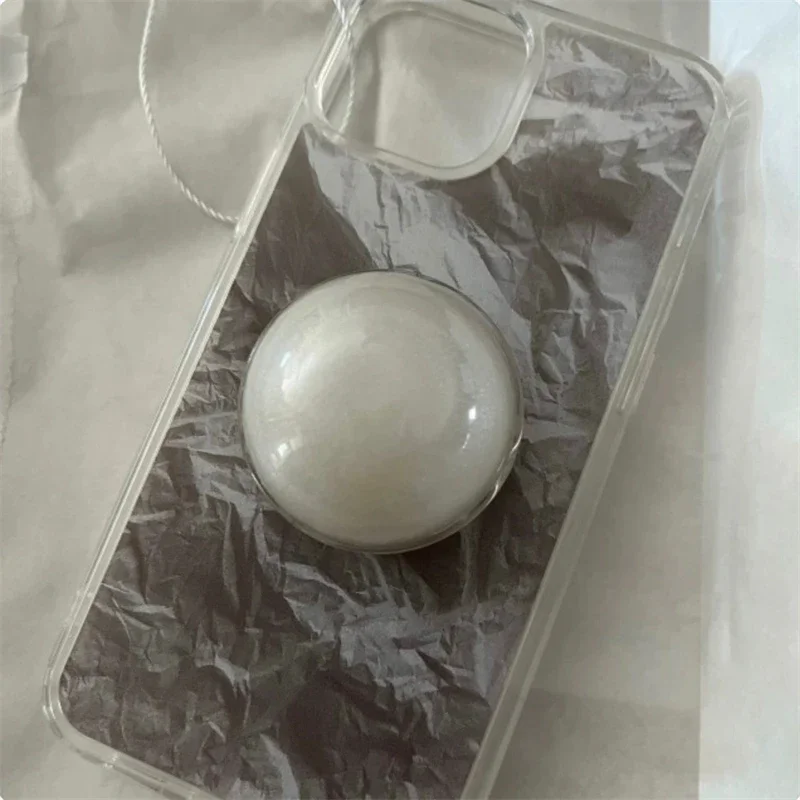 Korean Simple Stylish 3D Pearl Griptok Grip Tok Support for IPhone Samsung Korea Universal Phone Bracket Phone Holder Ring Stand