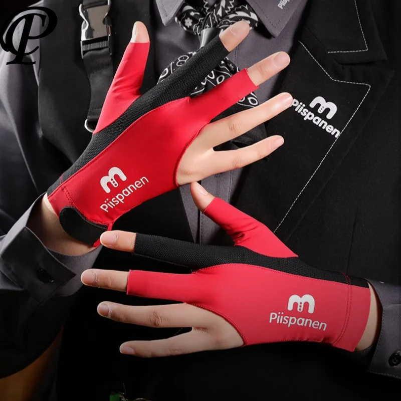 1 قطعة قفازات البلياردو اليد اليسرى المضادة للعرق مرونة مفتوحة 3 أصابع تنفس عدم الانزلاق مقاومة للاهتراء السنوكر المهنية