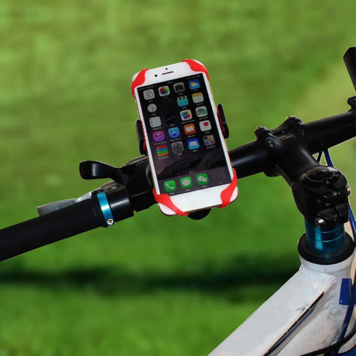 

Universal Motorcycle Phone Holder Handlebar Mount Holder Adjustable 360 Rotation for GPS Phones Silicone Lining Anti-Shake