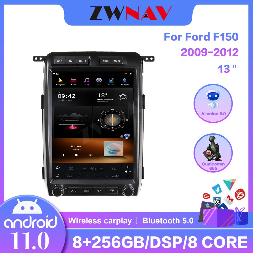 Android 11 Carplay Car Radio 14.4 Inch Touch Screen For Ford F150 2013-2014 Car GPS Navigation Multimedia Player Head Unit Auto