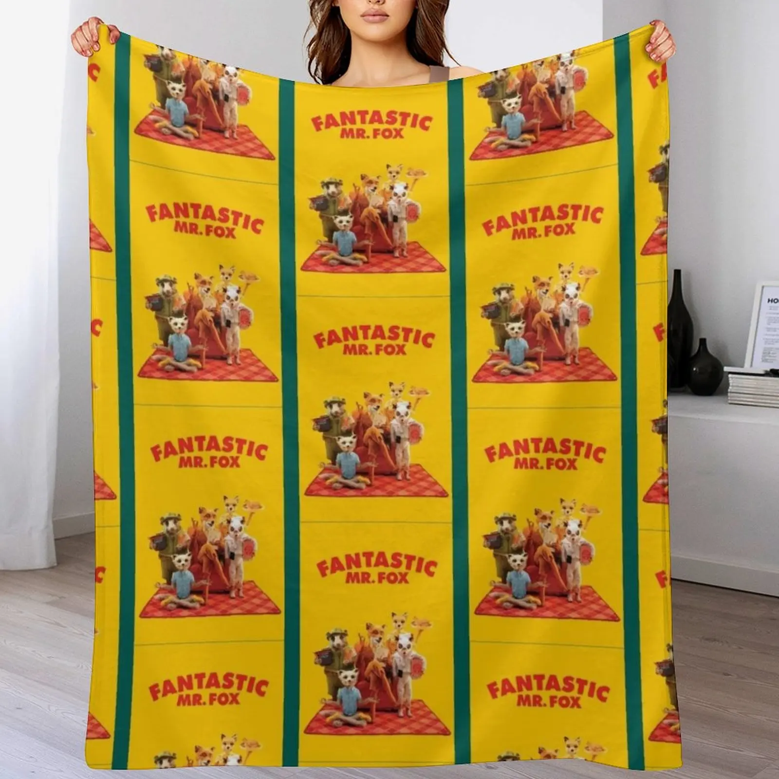 Family of Fox Throw Blanket Multi Use Warm Blanket for Living Room Bedroom