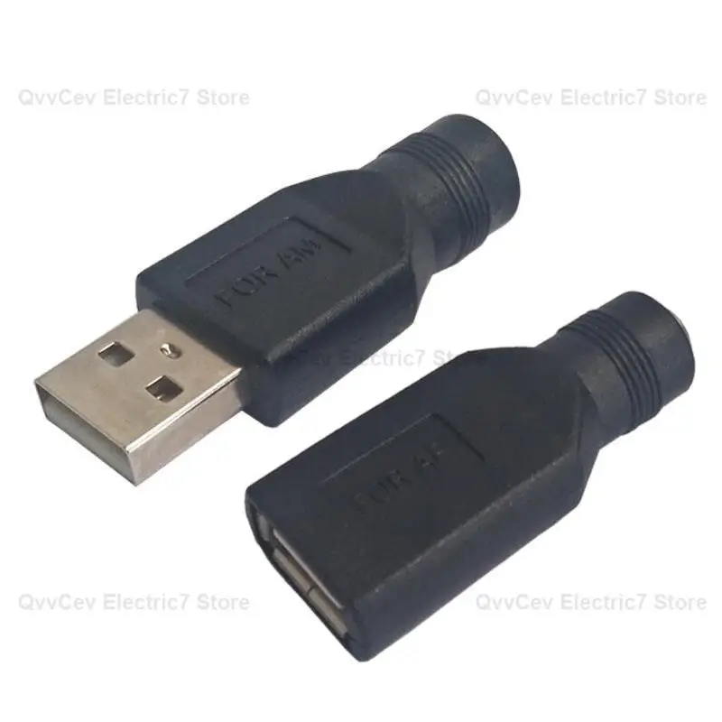 Female Jack To USB 2.0 Male Plug Jack 5V DC Power Plugs Connector Adapter Laptop 5.5*2.1mm Converter Laptop PC DIY W28