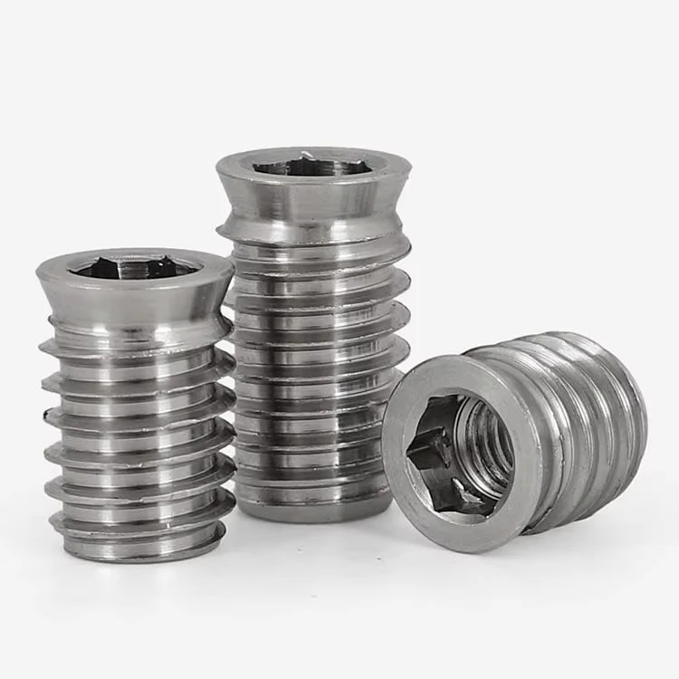 M4 M5 M6 M8 Internal External Teeth Pre Embedded Nut 304 Stainless Steel Hex Socket Furniture Drive Insert Nuts