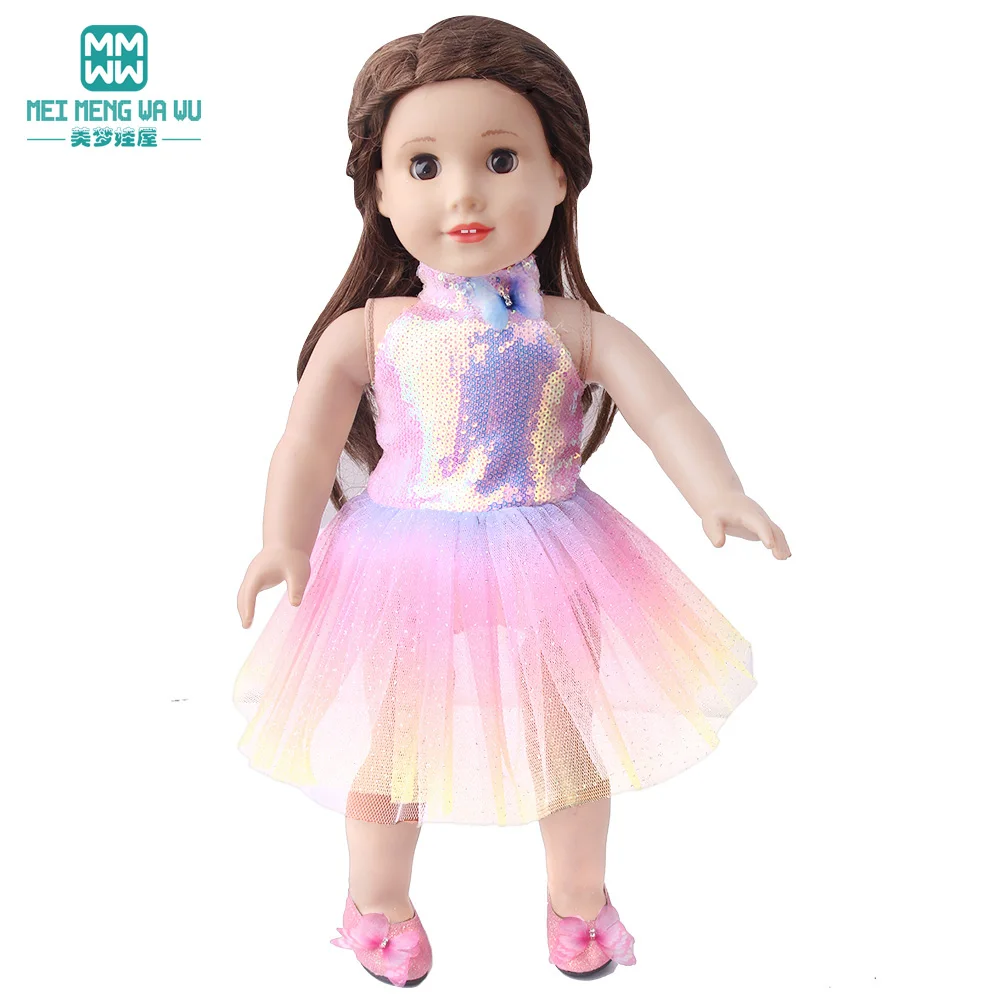 Baby clothes for doll fit 43 cm new born doll accessories Fashion sequined jackets and dresses Christmas gifts for kids