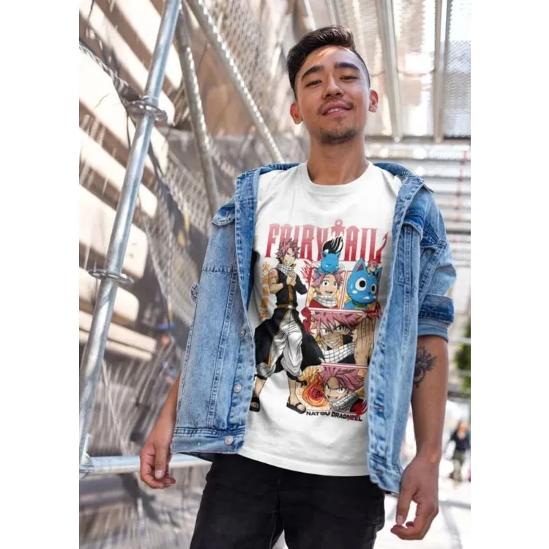 Anime Lover Hot Sale Summer Fairy Tail T-shirt Gray Fullbuster Natsu Dragneel Dragon Slayers Anime Shirt Streetwear Hot Sale