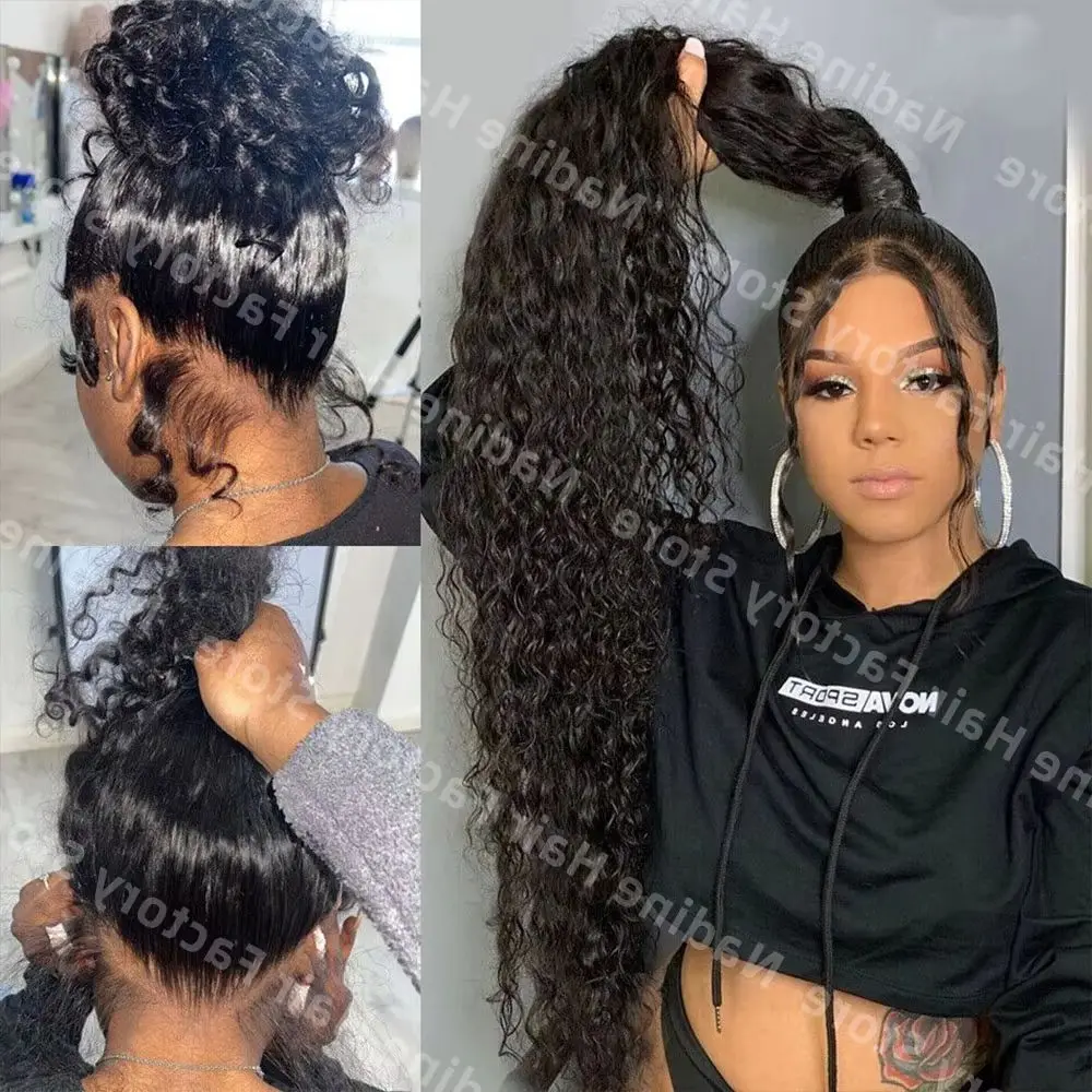 

Deep Curly Wave Human Hair Wigs 13X4 13X6 Hd Transparent Lace Frontal Wigs for Women Pre Plucked 30 40 Inch Hair Lace Front Wigs