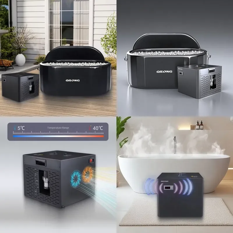 

【CHIMU HOME】 For Qilong 1/3 Automatic Portable Inflatable Bathtub Chiller Pump Engine with Remote Control Energy Saving