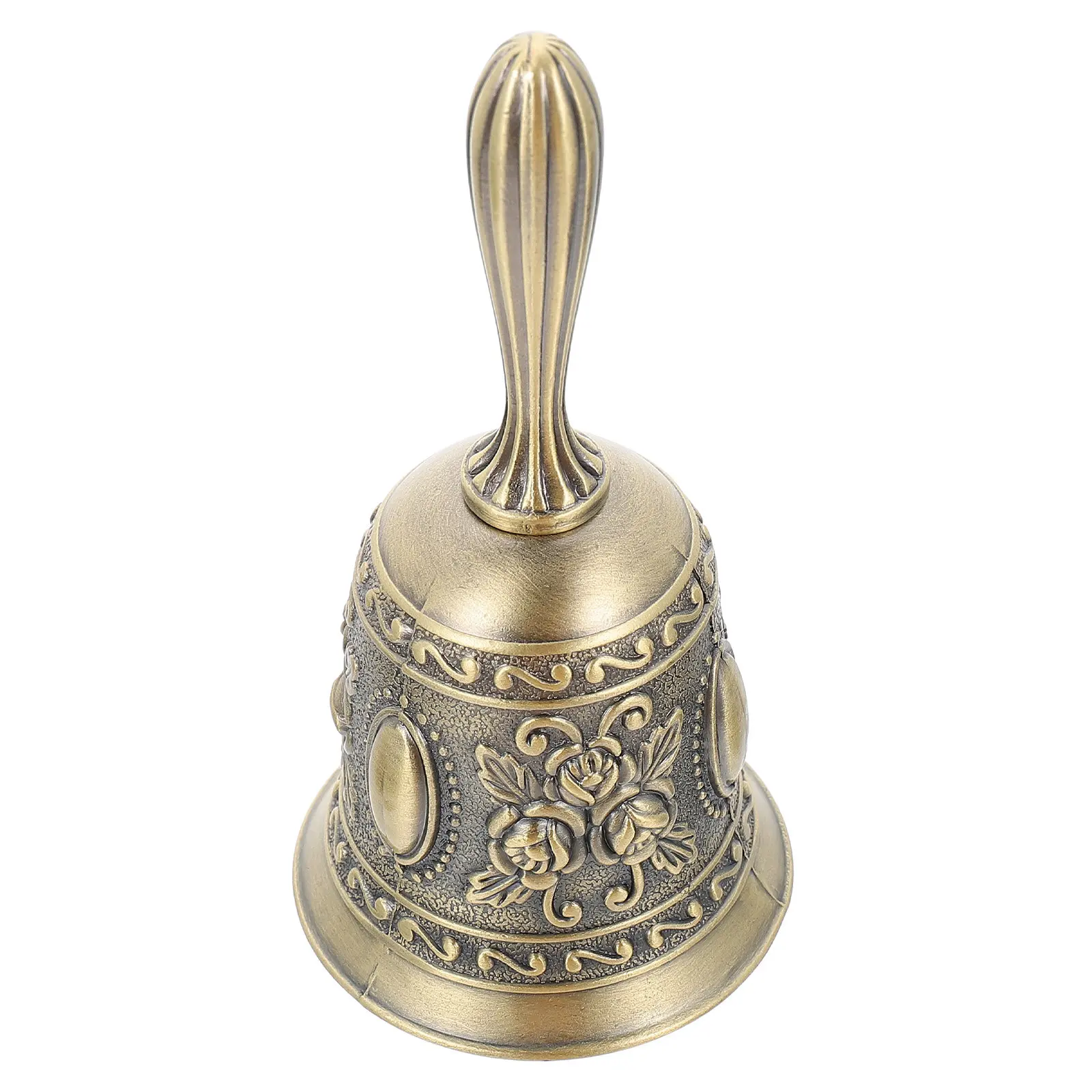 Vintage Metal Call Bell for Restaurant Bar Hotel Desktop Dining Table Decoration – Handheld Jingle Bell