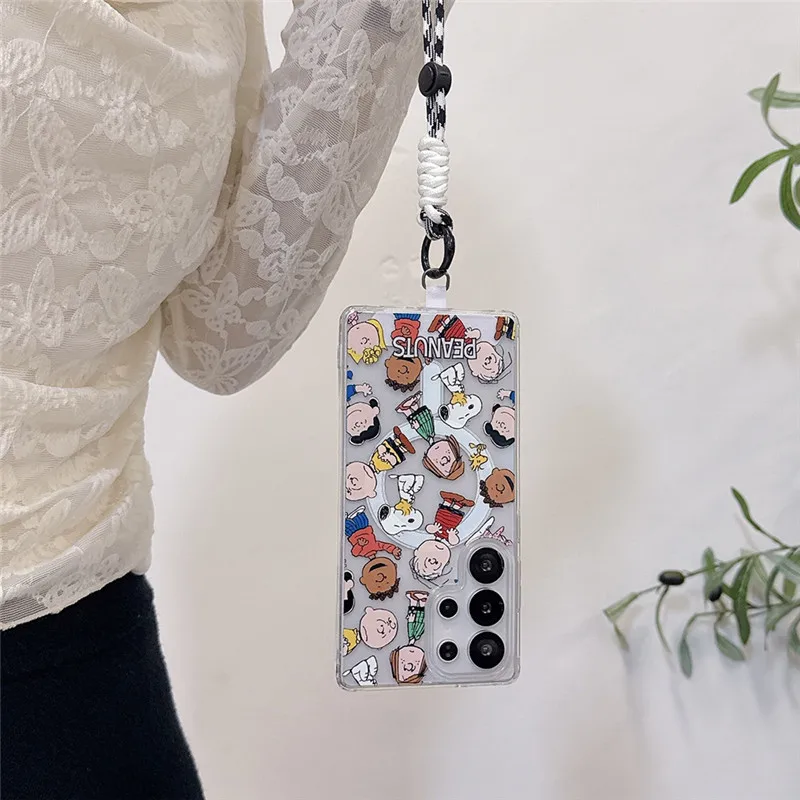 سنوبي النظارات الشمسية الحال بالنسبة لسامسونج غالاكسي S23 S24 S25 الترا زائد FE A A15 A35 A55 A16 A26 A36 A56 Magsafe المغناطيسي غطاء