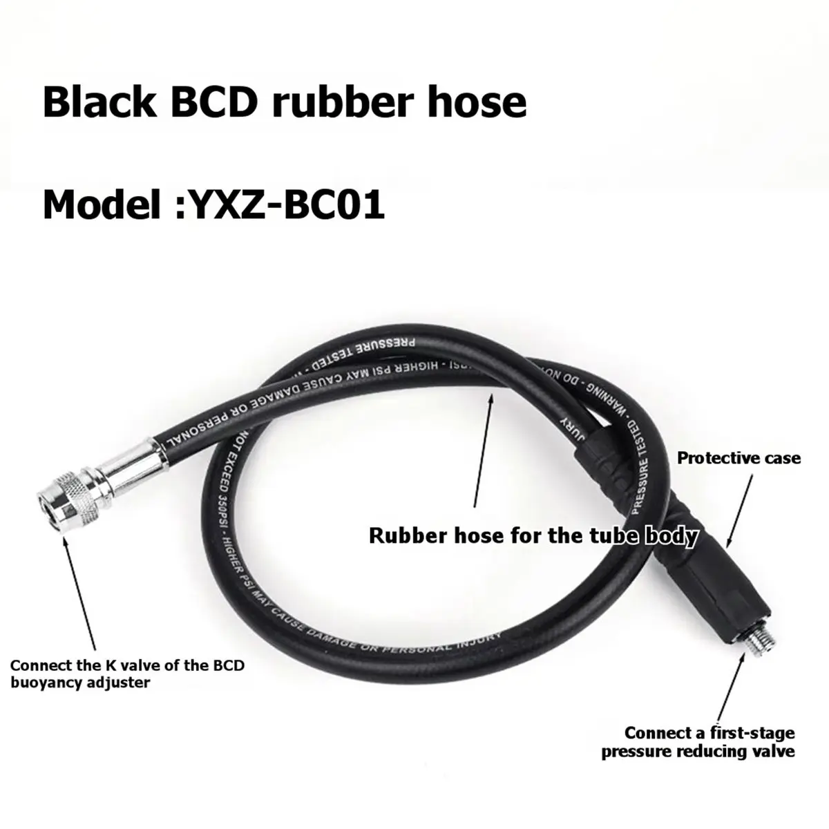 618 Mega Sale Diving Inflator Hoses Replacement Scubas Diving Low Pressure Hose Pipe for Standard Scubas Diving