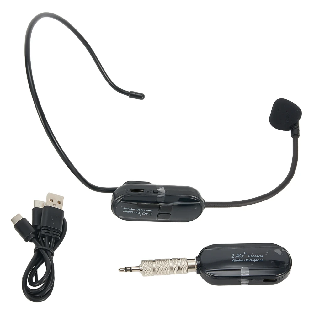 Transmissor de microfone sem fio com cabo USB, faixa de fala ao ar livre, 100Hz-15kHz, 160 pés, 2.4G, 50M, 6-8Hours