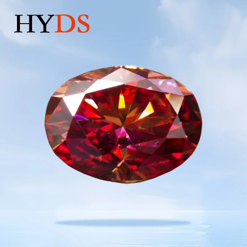 

Moissanite Stonee Gemstone Watermelon Red Color VVS1 Oval Cut for Charms Beads Top Jewelry Making Materials with GRA Certificat