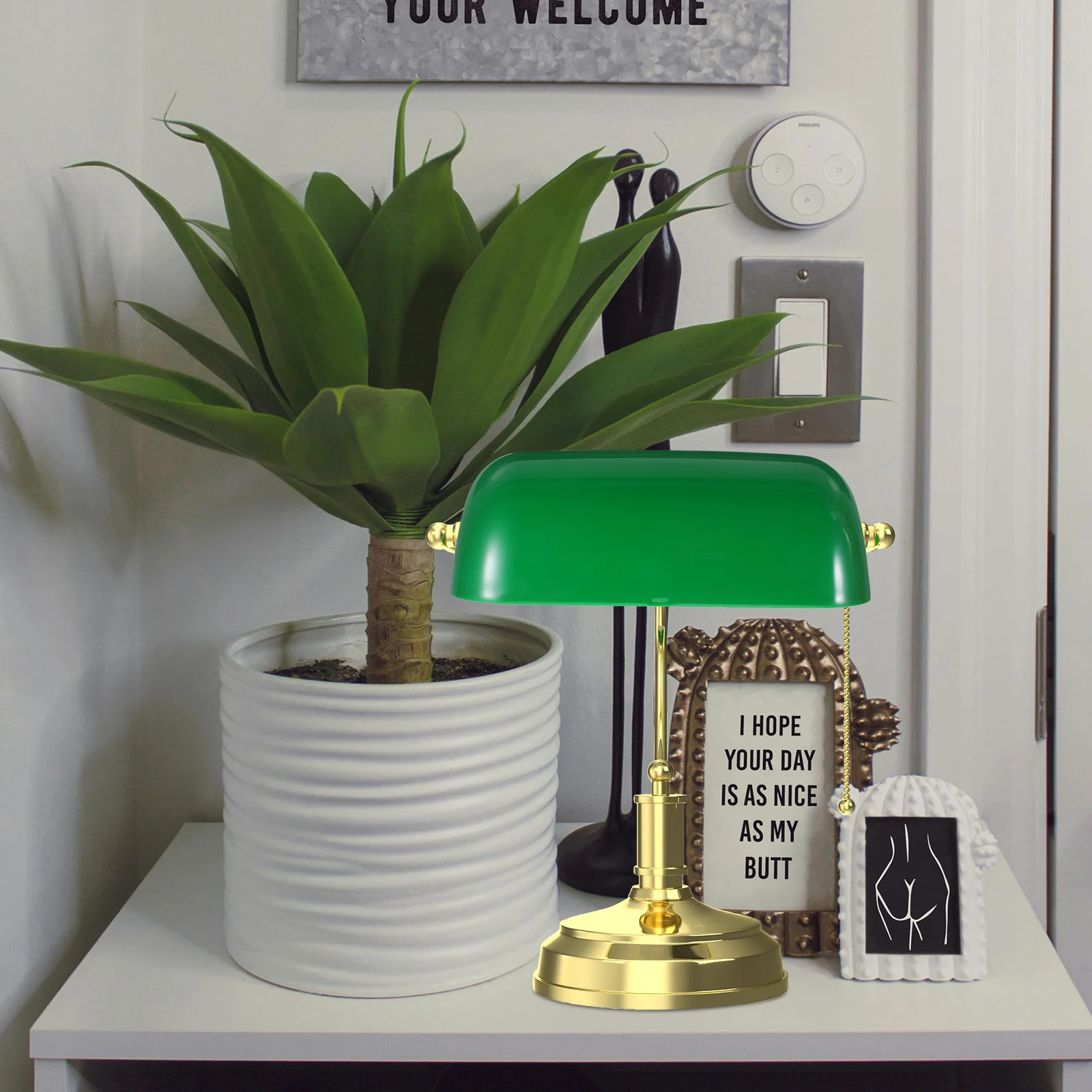 

Retro Table Lamp Lampshade Green Shades Bankers Chandelier Hanging Floor Replacement Desk Pp Office