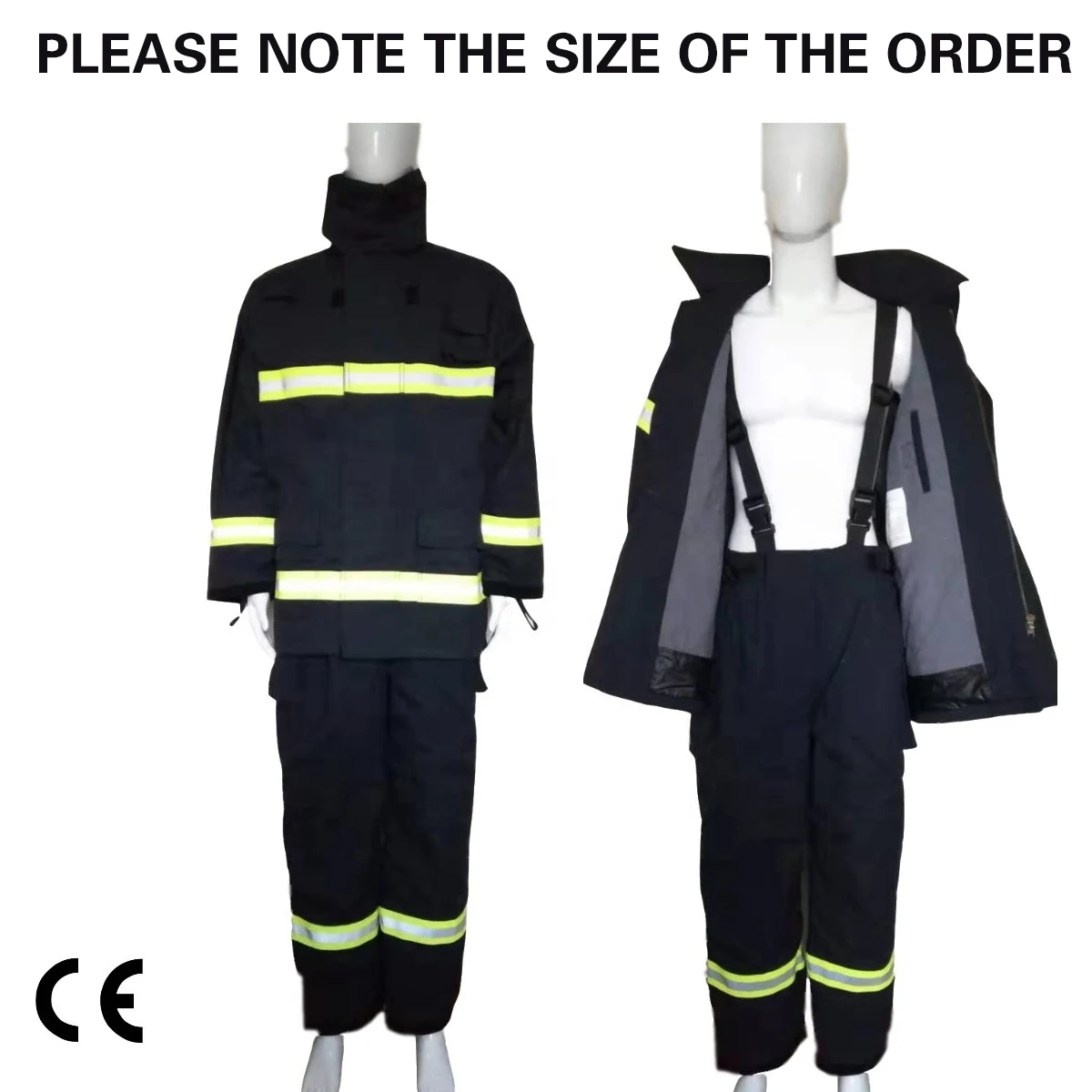 Traje ignífugo bombero EN469 CE aramida reflectante azul - imagen 3