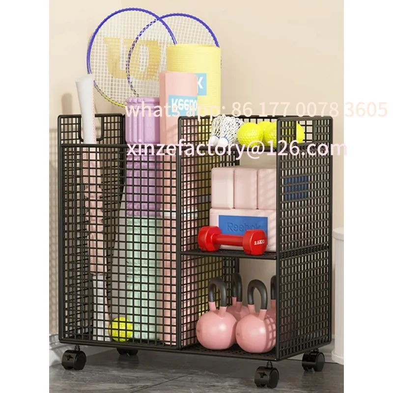 Cesta de almacenamiento de equipo de Fitn personalizable, organizador de esterilla de Yoga, silla de ruedas, contenedor de almacenamiento de equipo deportivo móvil, relleno con ruedas