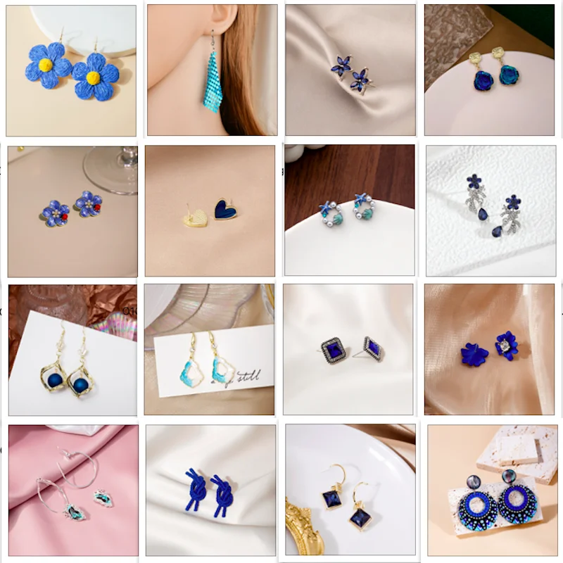 

20pairs MIX Youth beauty temperament blue spring earrings Hot selling earrings best gift for girlfriend