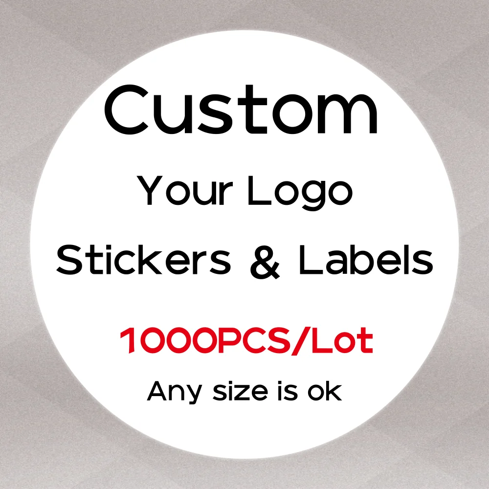 1000 PCS Custom Stickers Customize Logo Label Sticker Personalized Stickers Packaging Labels Design Your Own Sticker