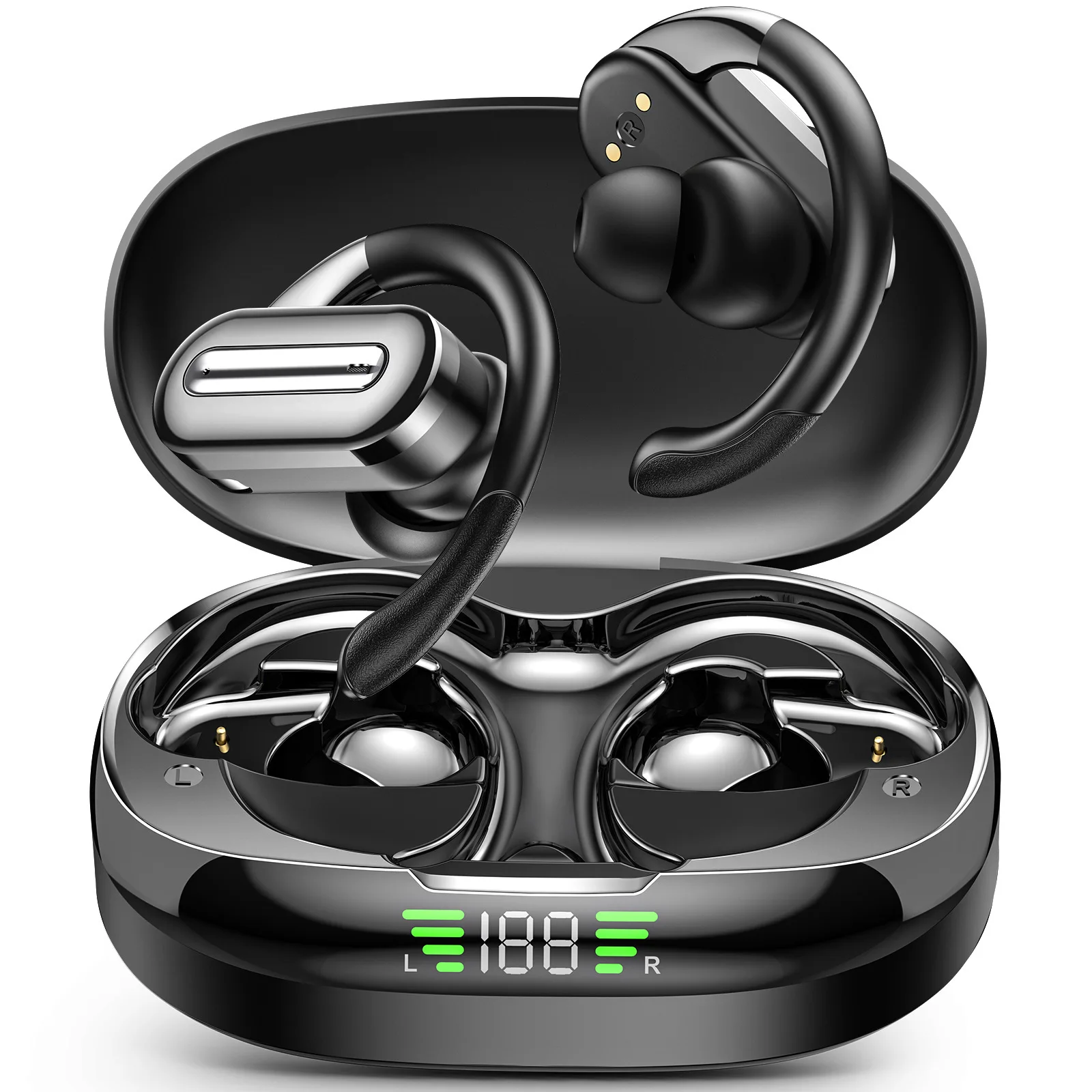 

Ai intelligent translation ear-mounted wireless bluetooth headset bone sensing long battery life e-sports low latency enc noise