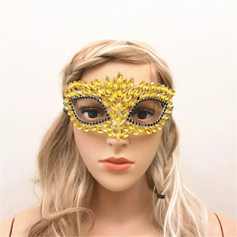 Bride Mask Water Diamond Men's Eye Mask Cover Girl Dance Role Halloween Makeup Ball Bar Stage Performance Flash Diamond Mask