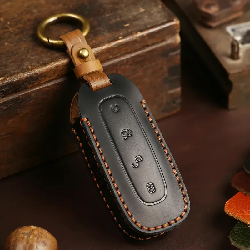 for Tengse D9 DM-i 1040 Key Case Pure Handmade Leather 2024 Distinguished High-End Cover