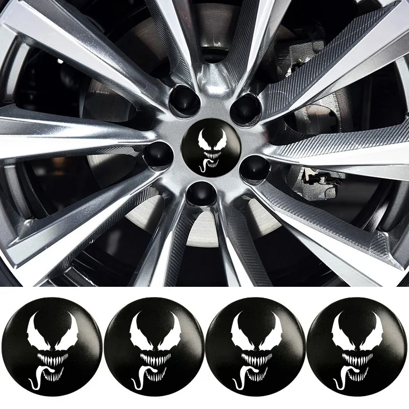 

4 шт., 56/60/65 мм, наклейки на центральную ступицу колеса автомобиля Venom, наклейки для Suzuki Honda Nissan Hyundai KIA Audi BMW Peugeot Ford Jeep Volvo