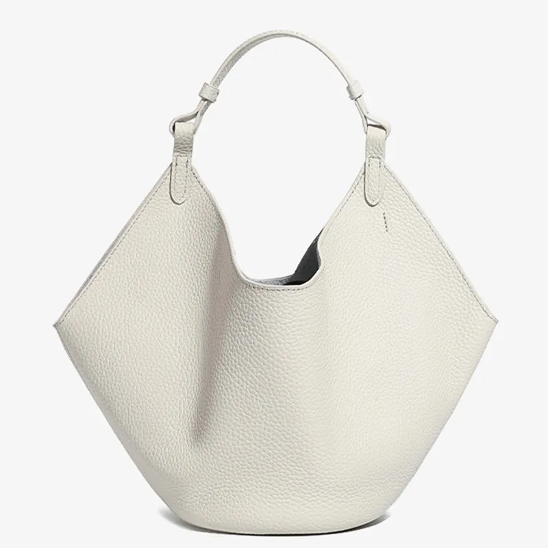 

Новая пасторальная деревенская стильная сумка-корзина с ручкой и двумя вязаниями, желто-белая цветная женская сумка из натуральной коровьей кожи