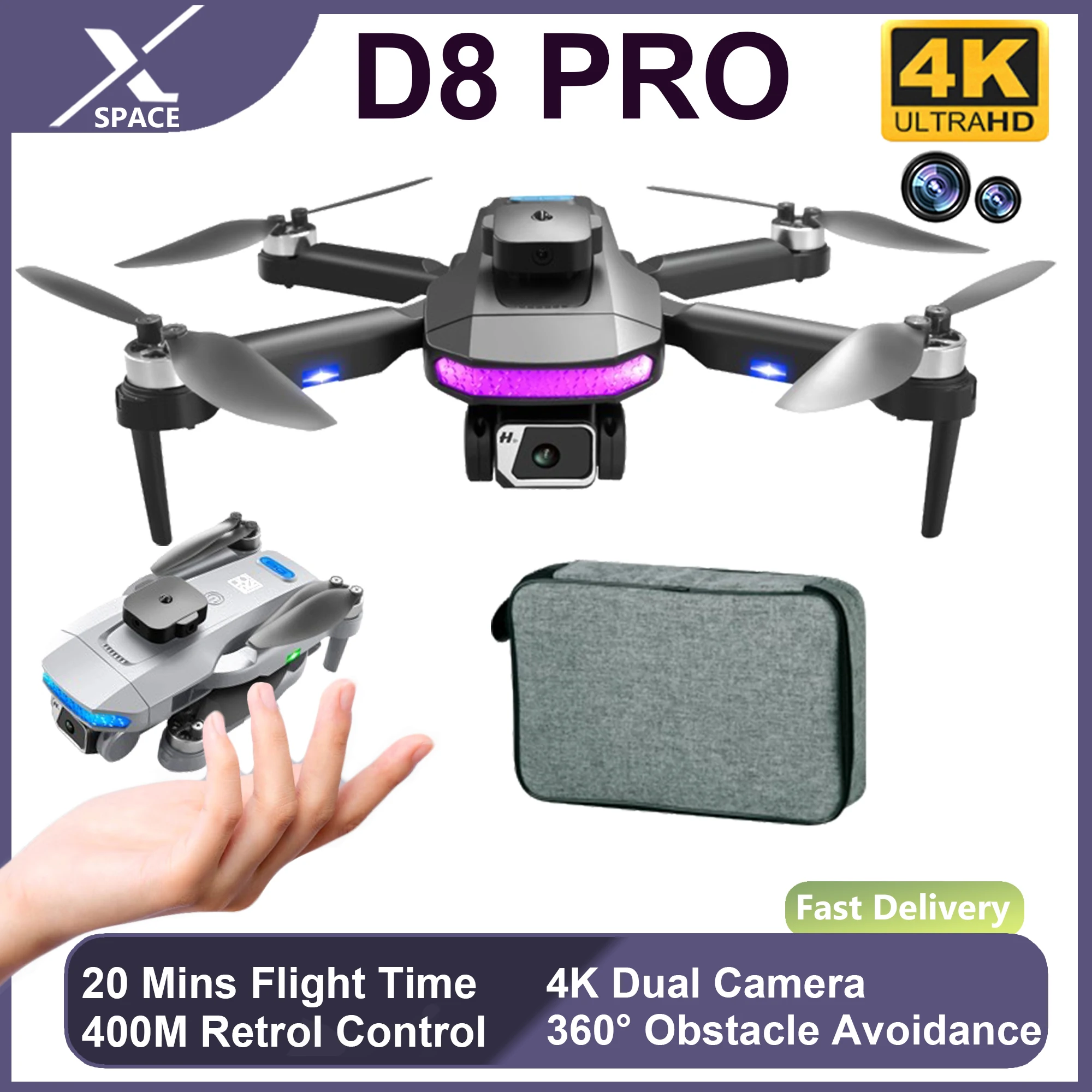 

D8 Pro Drone 4K 5G GPS Drone 8K Professional 6K HD Aerial Photography Obstacle Avoidance Four-Rotor Helicopter RC Distance Toy