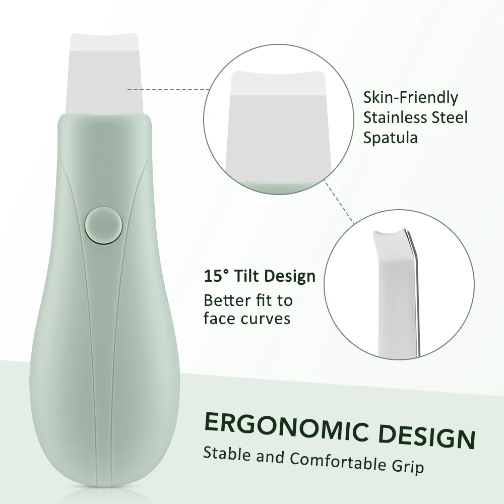 Deep Vibrate Skin Scrubber ทําความสะอาดผิวหน้าพลั่วไม้พายไม่ Ultrasonic Face Scrubber Peeling Blackhead Remover Facial Ma ssager