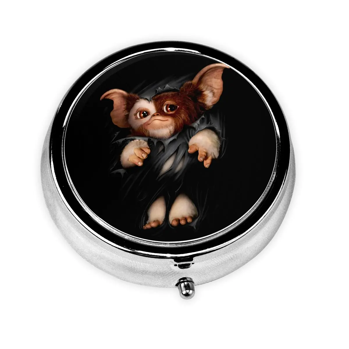 G-Gremlinses صندوق حبوب معدني Gizmo فيلم Mogwai الوحش الرعب ريترو الخيال العلمي 3-مقصورة منظم حبوب منع الحمل صندوق تخزين الحاويات #1