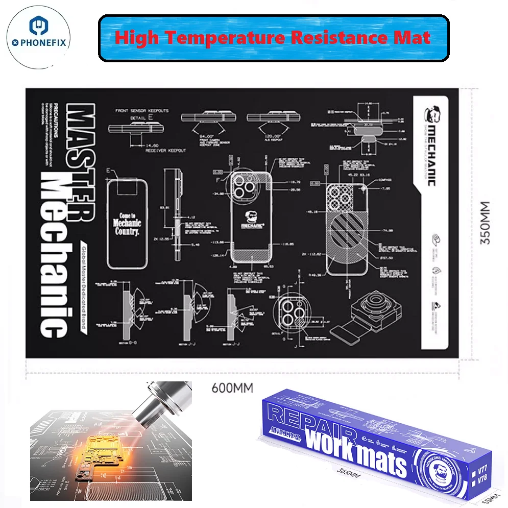 Mechanic V77 V78 Heat-resistant and Stain-resistant Welding Repair Work Mats for Mobile Phone PCB BGA Soldering Repair Parts