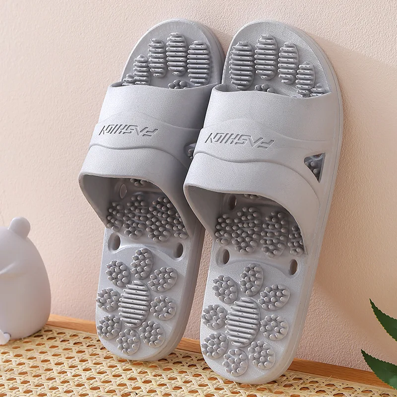 

Home Slippers Foot Massage Female Summer Sandals House Bathroom Slipper Non-slip Soft Sole Men Indoor Hotel Couples Shoes
