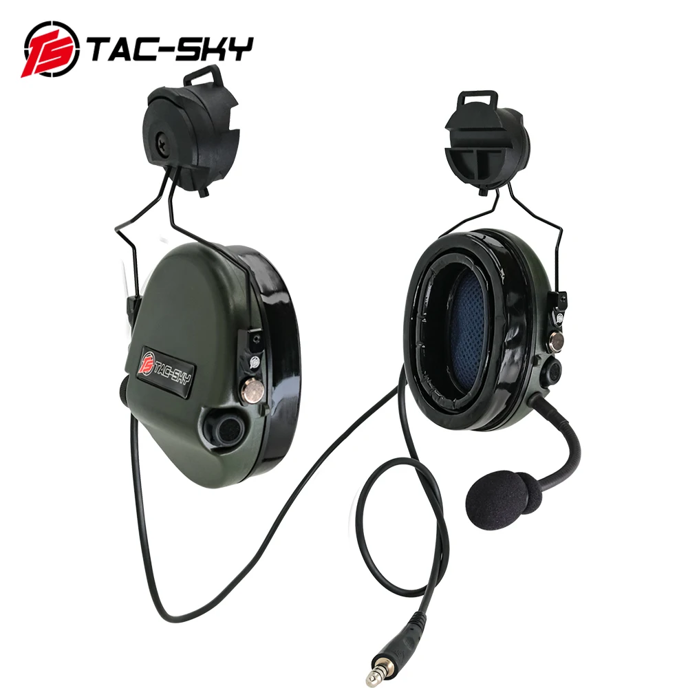 Imagem -06 - Tac-sky Sordin Capacete Suporte de Trilha Rápida Captador Protetores de Orelha de Silicone com Cancelamento de Ruído Fones de Ouvido Esportivos-fg ts